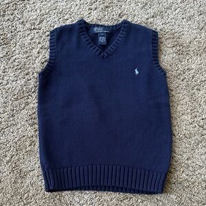 Polo by Ralph Lauren Little boy’s Deep Blue V-Neck Sweater Vest